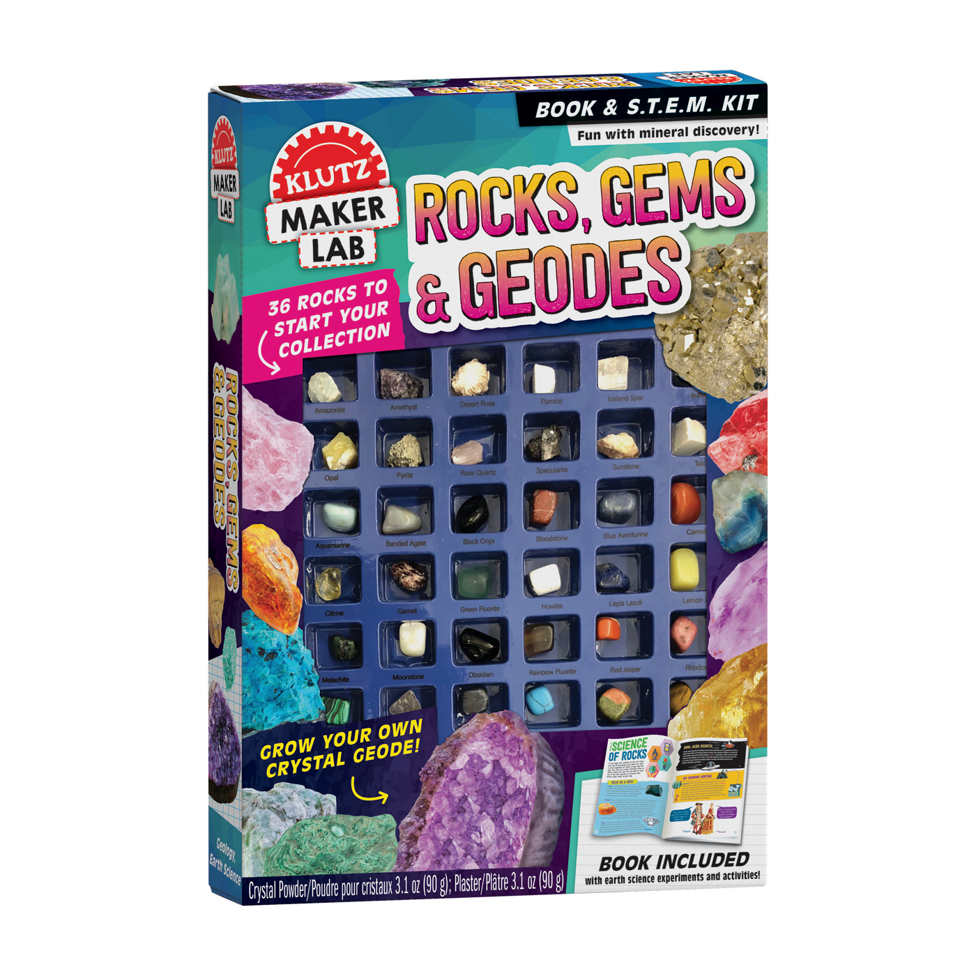 New – Klutz Maker Lab – Rocks, Gems & Geodes – Ages 8+ | 1 player